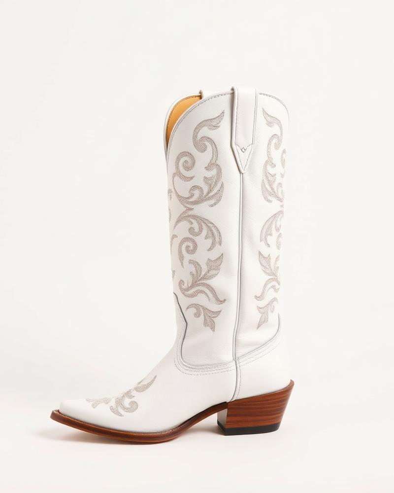 Botas blancas bordadas · indie