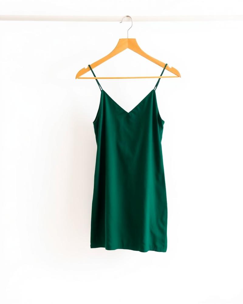 Slip dress satín esmeralda